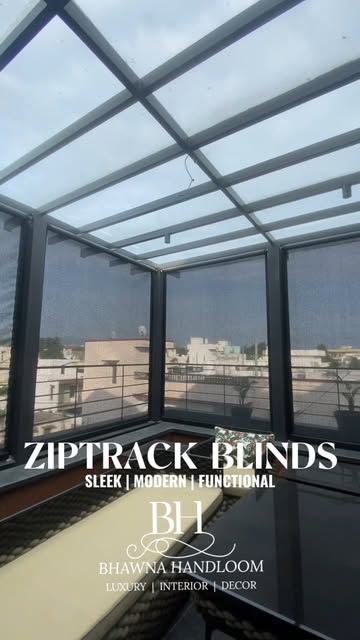 Zip-track outdoor blinds featured on Bhawna Handloom's Instagram